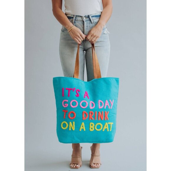 Blue Drink On A Boat Tote - Picture 4 of 8
